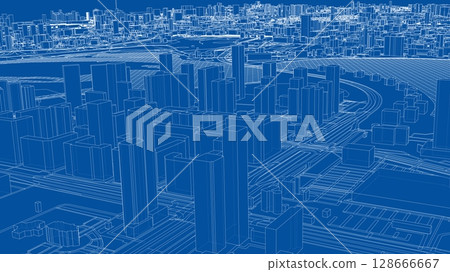 Urban modern landscape. Vector rendering of 3d Urban modern landscape. Vector rendering of 3d 128666667