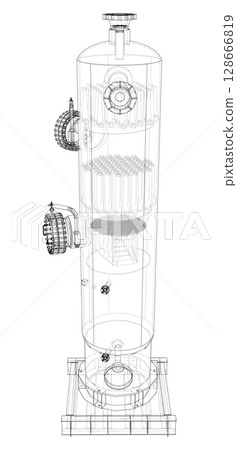 Industrial tank. Vector rendering of 3d Industrial tank. Vector rendering of 3d 128666819