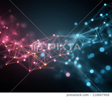 Futuristic glowing network connections illustrating dynamic data flows Futuristic glowing network connections illustrating dynamic data flows 128667408