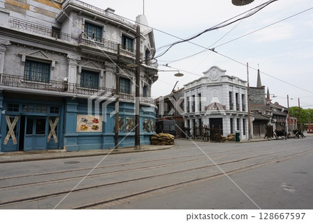 上海影視樂園重現老上海街道 上海影視樂園重現老上海街道 128667597