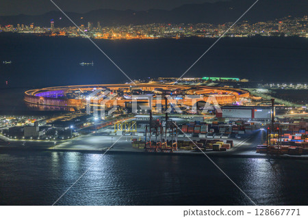 The night roof ring at the Osaka-Kansai Expo (Konohana-ku, Osaka City, Osaka Prefecture) 128667771