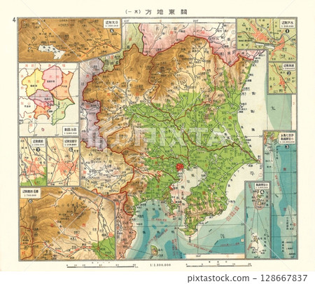 Old map of the Kanto region in 1920 128667837