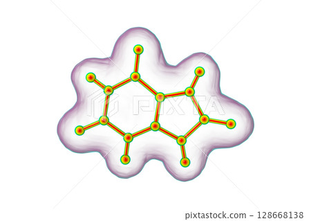 Uric acid molecule, illustration Uric acid molecule, illustration 128668138