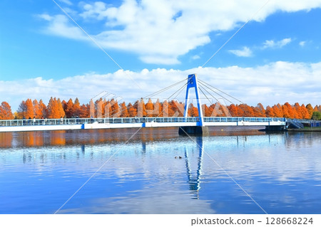 [東京] 晴朗的日子裡的水本橋和秋葉（水本公園） 128668224