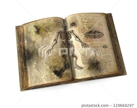 Mold in old books, conceptual illustration Mold in old books, conceptual illustration 128668297