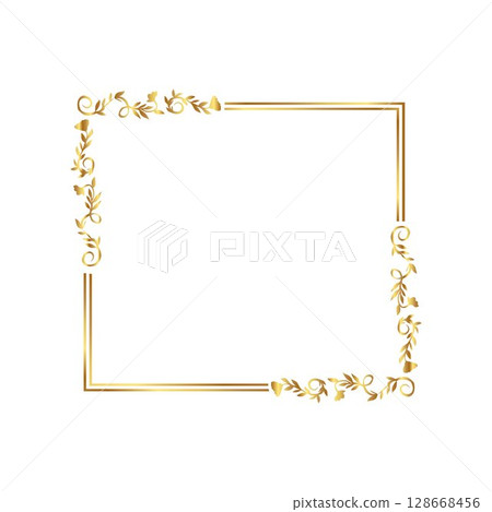 Golden warm gold border frame free vector illustration 128668456