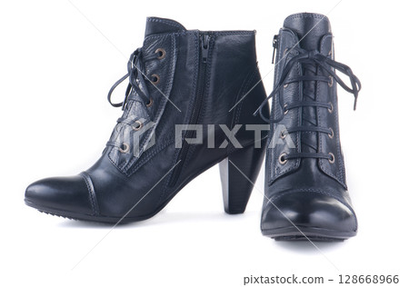 elegant black boots 128668966