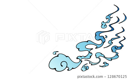 Japanese style flame background illustration_handwritten style_blue_16:9 Japanese style flame background illustration_handwritten style_blue_16:9 128670125