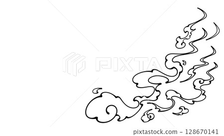 Japanese style flame background illustration_handwritten style_lines only_16:9 Japanese style flame background illustration_handwritten style_lines only_16:9 128670141