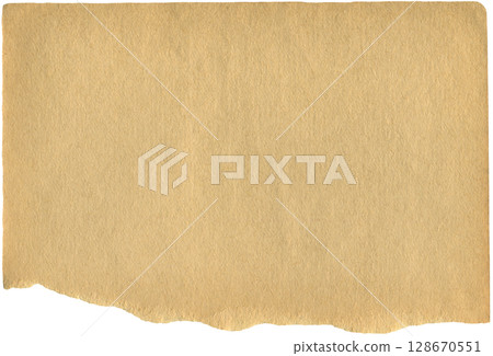Vintage wrinkled paper. Realistic aged beige paper scrap for background, scrapbooking, paper collage making Vintage wrinkled paper. Realistic aged beige paper scrap for background, scrapbooking, paper collage making 128670551