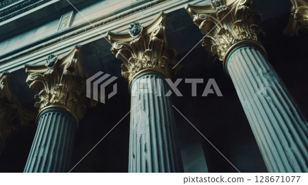 Majestic Corinthian Columns. 128671077