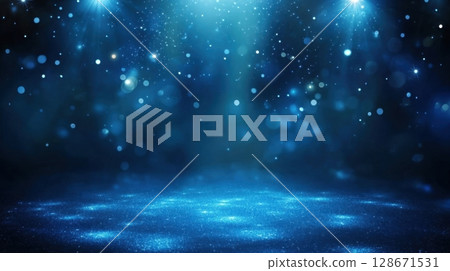Sparkling Blue Stage Background. Sparkling Blue Stage Background. 128671531