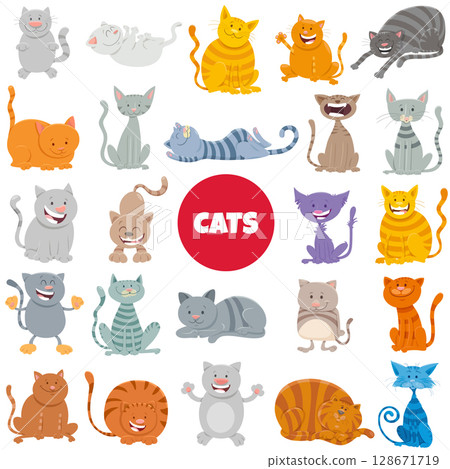 funny cartoon cats and kittens characters big set 128671719
