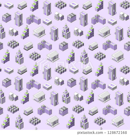 Cartoon Color Crypto City Concept Seamless Pattern Background 3d Isometric View Line Elements. Vector illustration of Building Architecture Cartoon Color Crypto City Concept Seamless Pattern Background 3d Isometric View Line Elements. Vector illustration of Building Architecture 128672168