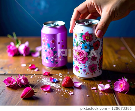 Floral explosion of fanciful colors 128673395