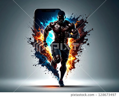 Holographic Product Launch on smartphone Holographic Product Launch on smartphone 128673497