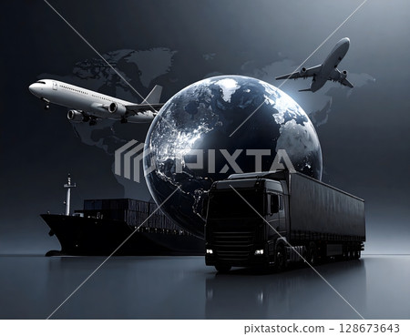 Panorama of Transport and Logistics Concept 128673643