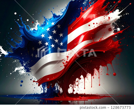 Abstract American Flag Background 128673773