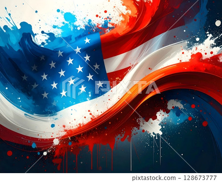 Abstract American Flag Background 128673777