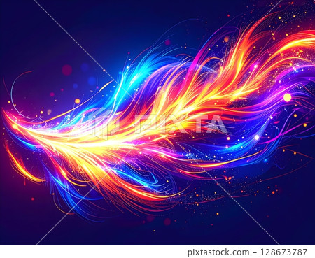 Abstract Gradient Particle Waves with Digital Effects 128673787