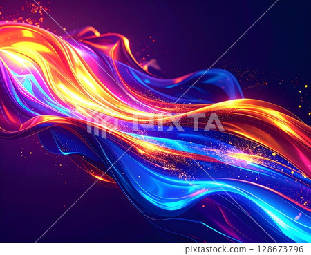 Abstract Gradient Particle Waves with Digital Effects 128673796