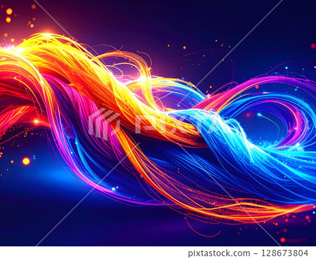 Abstract Gradient Particle Waves with Digital Effects 128673804