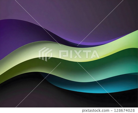 Calming Abstract Wave Patterns with Soothing Silhouettes 128674028