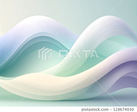 Calming Abstract Wave Patterns with Soothing Silhouettes 128674030