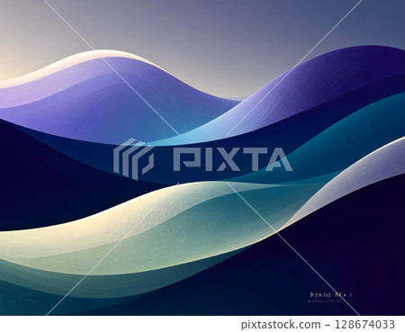 Calming Abstract Wave Patterns with Soothing Silhouettes Calming Abstract Wave Patterns with Soothing Silhouettes 128674033