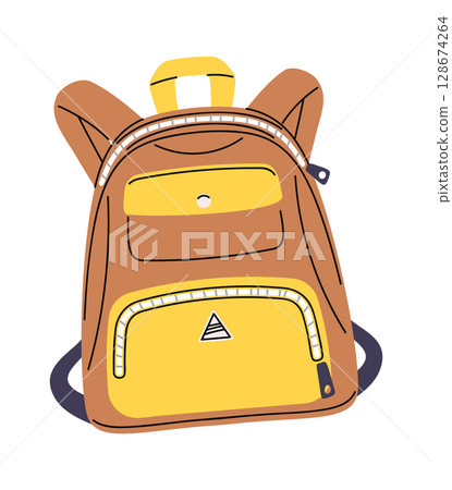 Stylish children zipped rucksack design 128674264