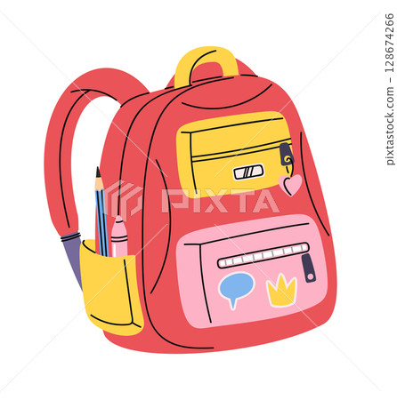 Cute pupil schoolbag educational supply 128674266