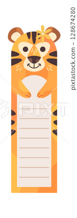 Cute tiger animal bookmark template 128674280