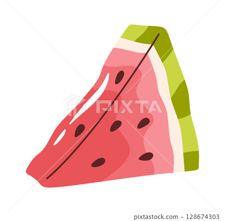 Hand drawn watermelon slice design Hand drawn watermelon slice design 128674303