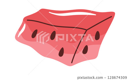 Watermelon portion sweet healthy food Watermelon portion sweet healthy food 128674309