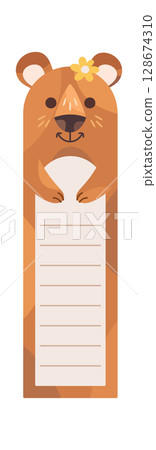 Cute bear animal paper bookmark 128674310