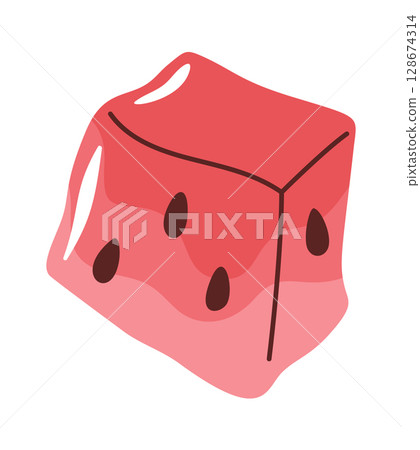 Ripe juicy watermelon piece design Ripe juicy watermelon piece design 128674314