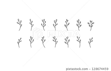 Simple Botanical Element. Simple Botanical Element includes a soft minimalist stem design perfect for calm floral accents in modern compositions. Simple Botanical Element. Simple Botanical Element includes a soft minimalist stem design perfect for calm floral accents in modern compositions. 128674459
