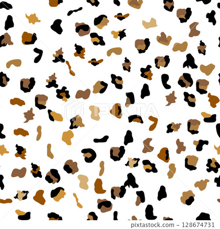 Seamless leopard print pattern. Fully seamless jaguar or cheetah skin pattern. leopard print textile fabric 128674731