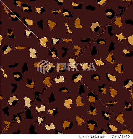 Seamless leopard print pattern. Fully seamless jaguar or cheetah skin pattern. leopard print textile fabric Seamless leopard print pattern. Fully seamless jaguar or cheetah skin pattern. leopard print textile fabric 128674740