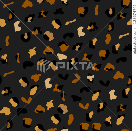 Seamless leopard print pattern. Fully seamless jaguar or cheetah skin pattern. leopard print textile fabric 128674745