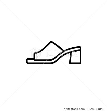騾子線圖標，插圖，UI，材料，無背景，時尚，鞋子 128674850