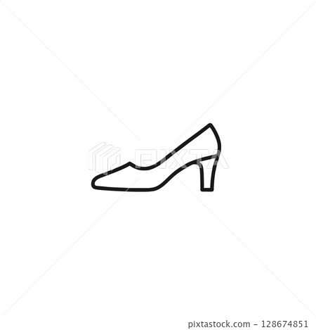 凸起線條描圖示、插圖、UI、材質、無背景、時尚、鞋子 128674851