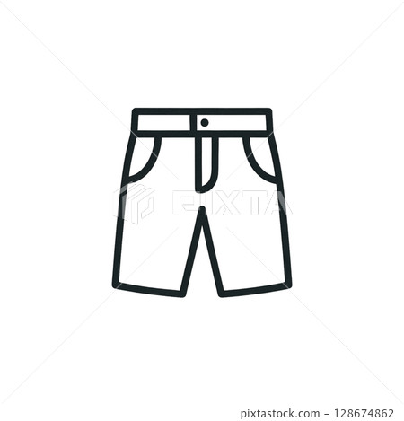 短褲線圖標，插圖，UI，材質，無背景，時尚 128674862