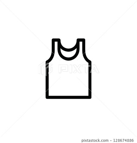 Tank top line icon, illustration, UI, material, no background, fashion 128674886