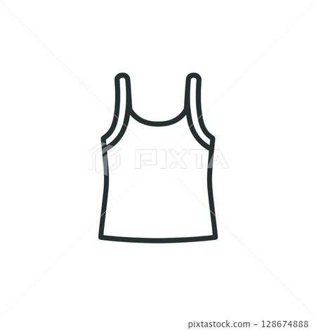 吊帶背心線條圖標，插圖，UI，素材，無背景，時尚 128674888