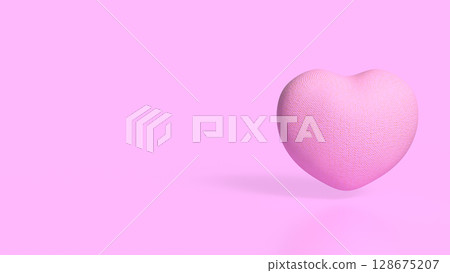 The Pink Heart for Health or Love concept 3d Rendering 128675207