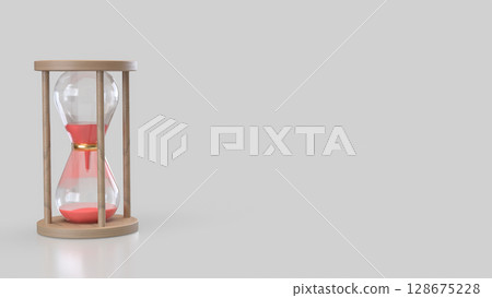 The Sand clock for Time concept 3d Rendering. The Sand clock for Time concept 3d Rendering. 128675228