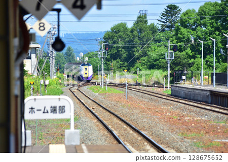從池田站到常豐信號站的 JR 北海道根室線列車車窗看到的景色 從池田站到常豐信號站的 JR 北海道根室線列車車窗看到的景色 128675652