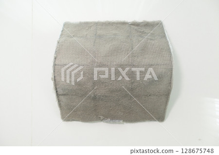 Air conditioner dust filter screen with dirty condition. 128675748
