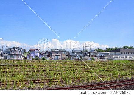 View from the train window on JR Hokkaido's Nemuro Line from Shiranuka Station to Kushiro Station View from the train window on JR Hokkaido's Nemuro Line from Shiranuka Station to Kushiro Station 128676082